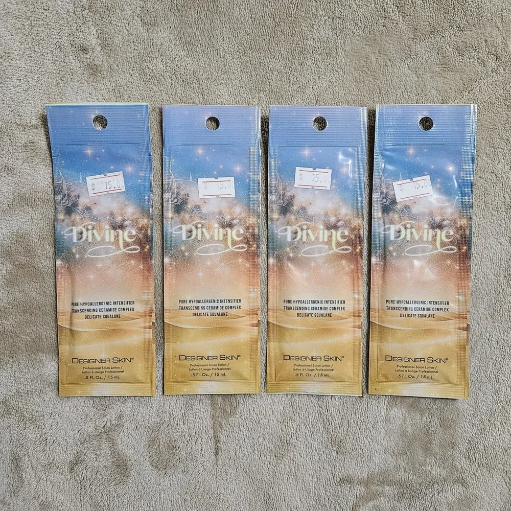 Designer Skin Divine Intensifier Tanning Lotion Packets 0.5oz Lot of 4